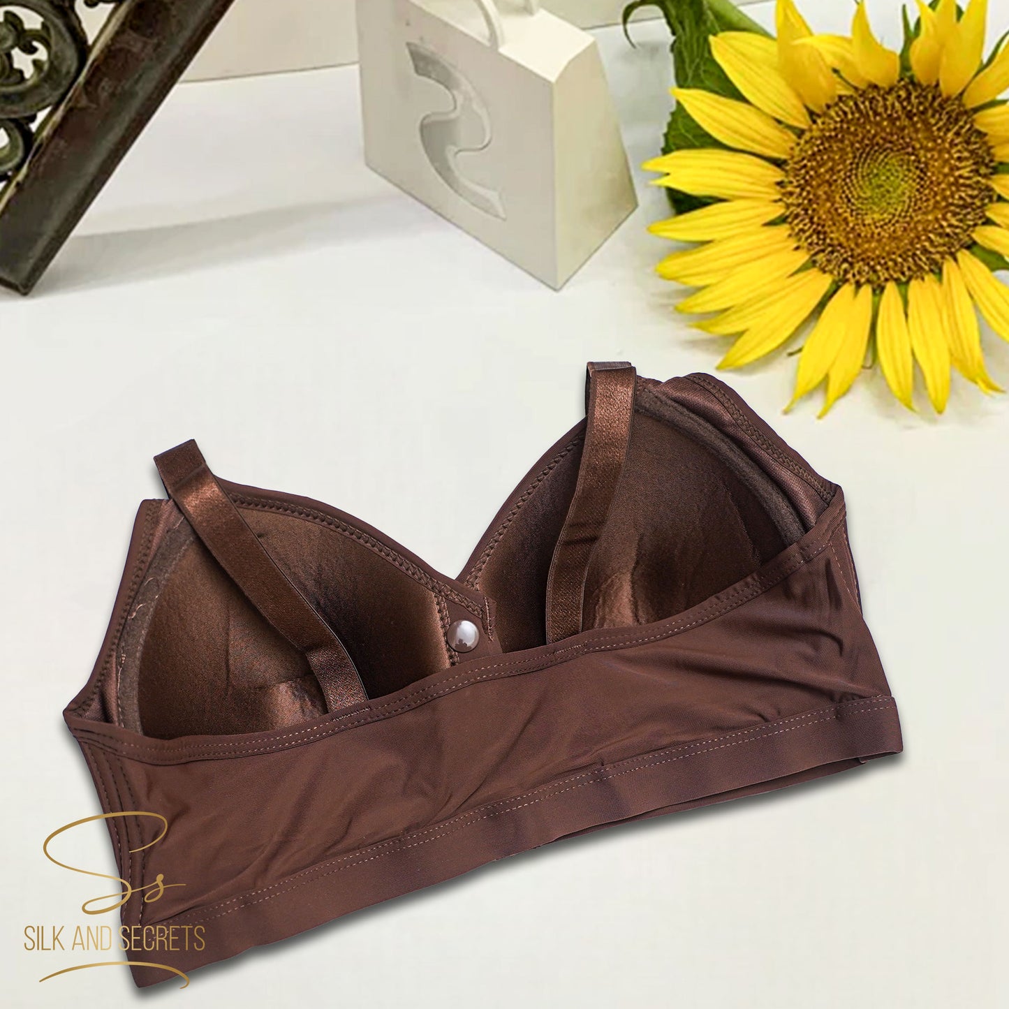 Front-Open Bra with Three-Button Closure
