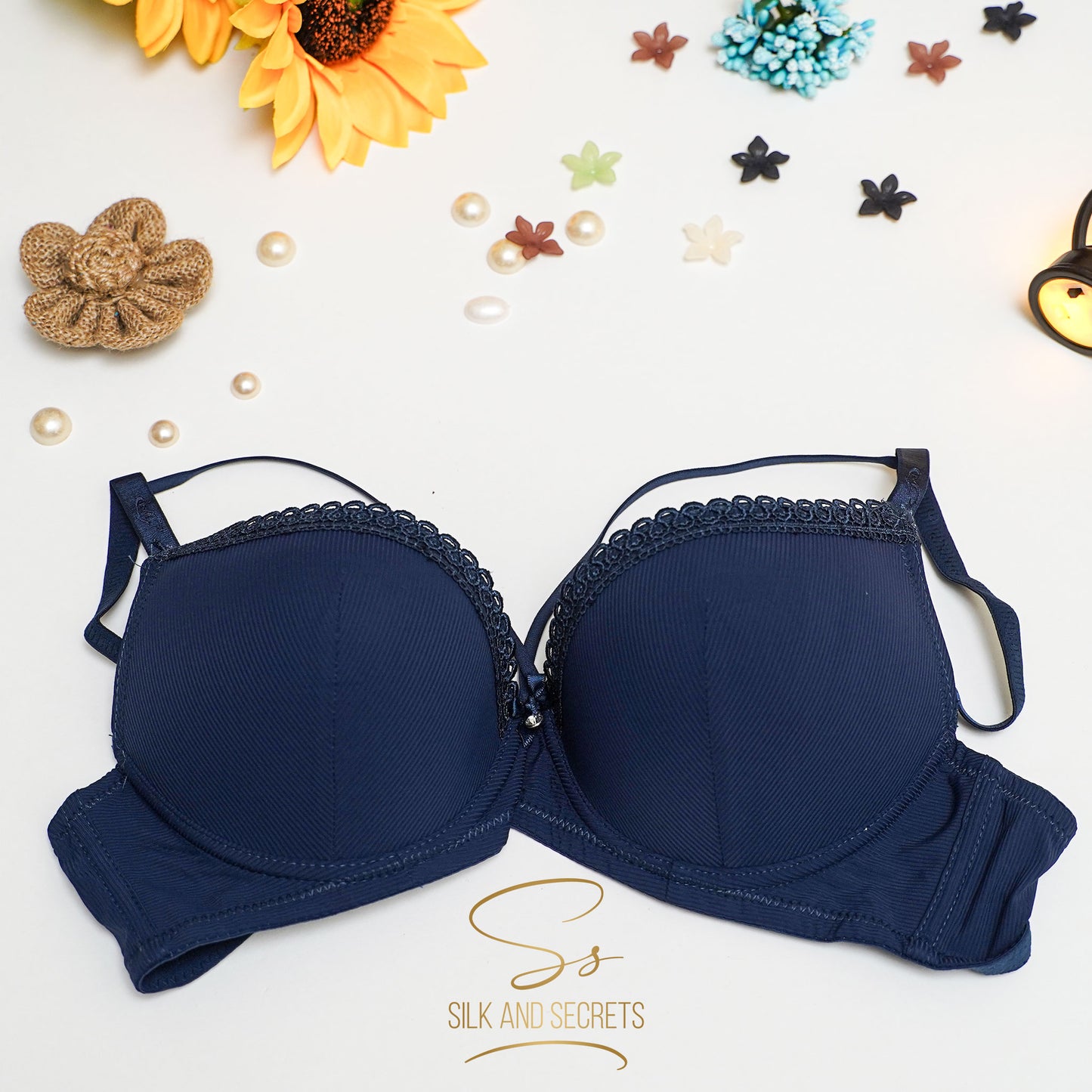 Lace Detail Double Padded Wired Push-Up Bra