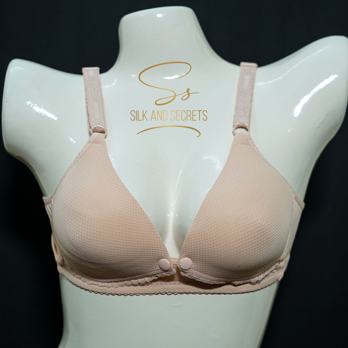 Front Open Single Button Padded Non-Wired Comfort Bra