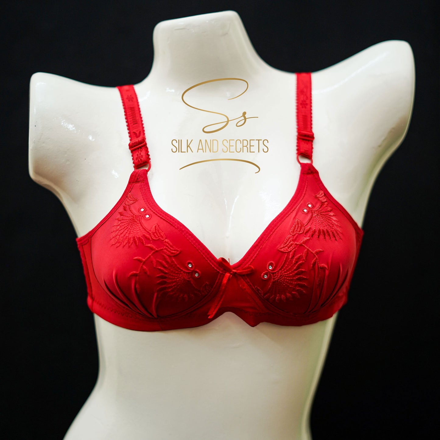 Elegant Embroidered Push-Up Single Padded Non-Wired Bra
