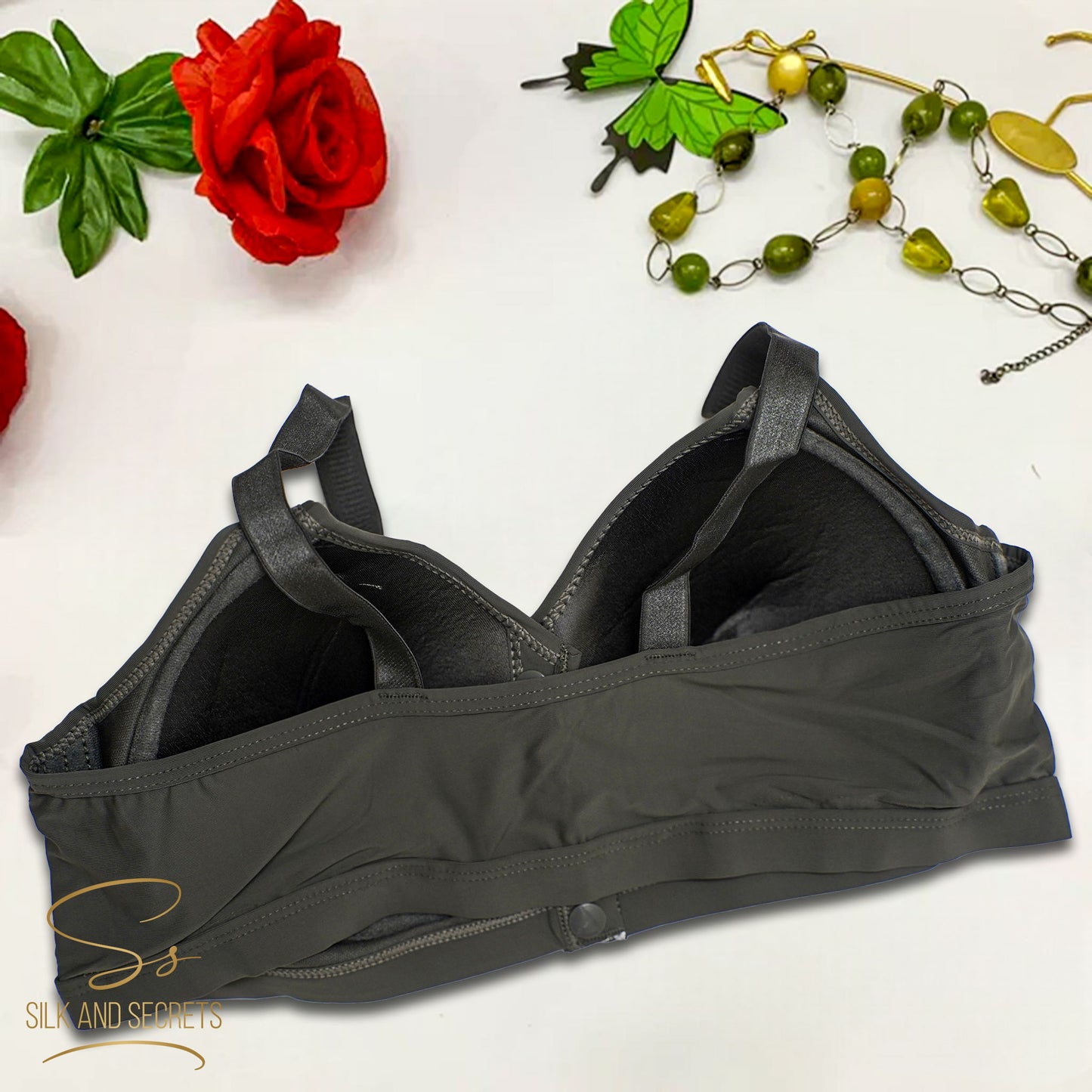 Front-Open Bra with Three-Button Closure
