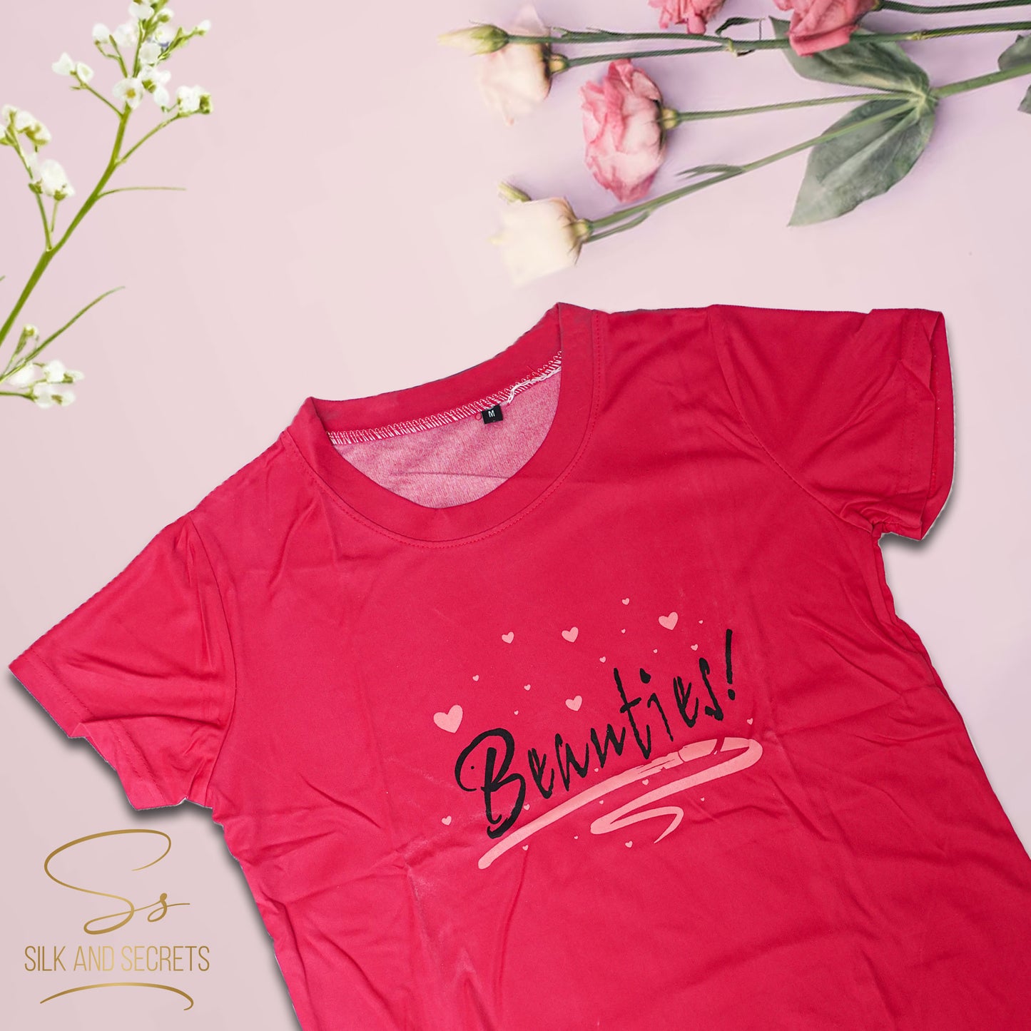 Pink Beauties Nightwear T-Shirt & Trouser Set