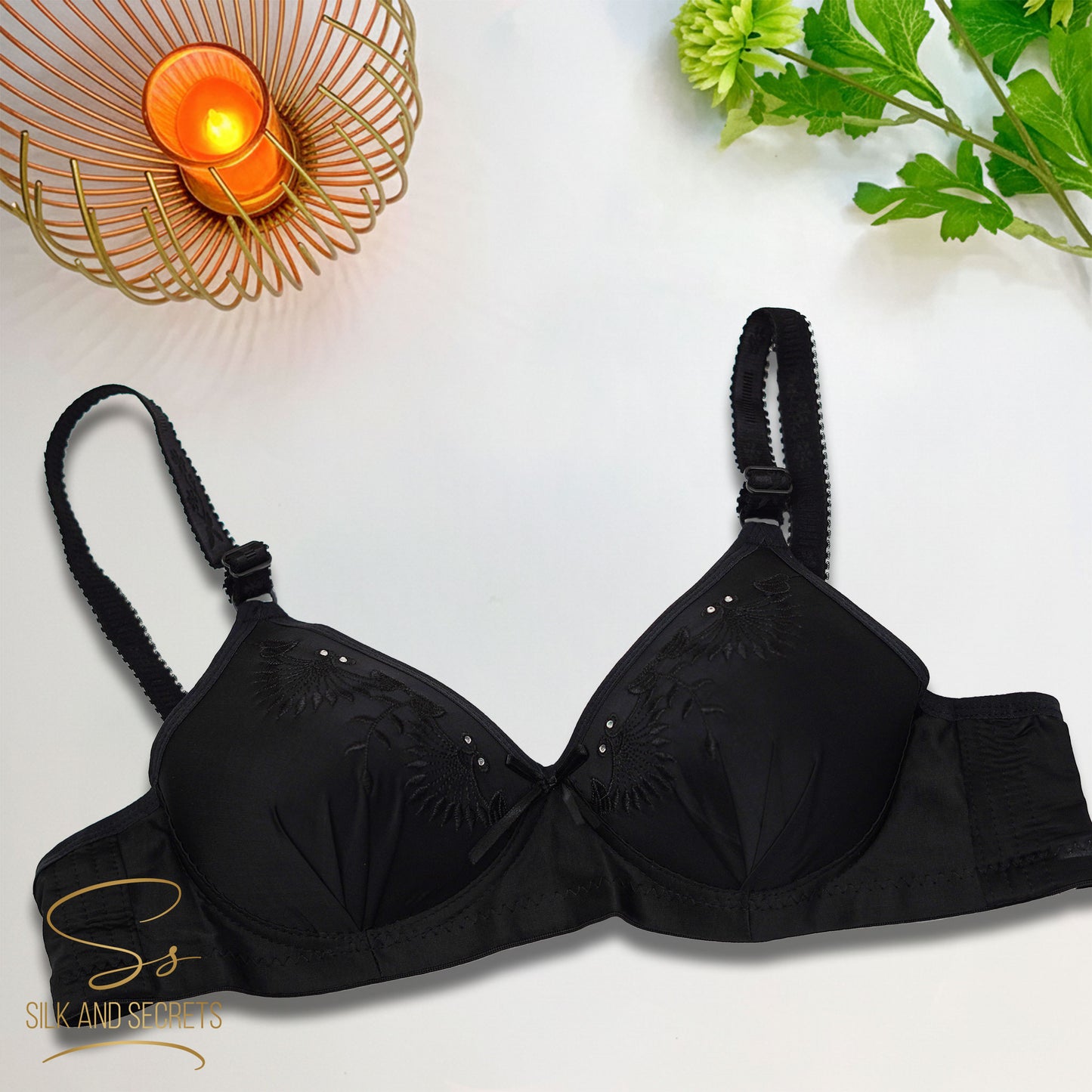 Elegant Embroidered Push-Up Single Padded Non-Wired Bra