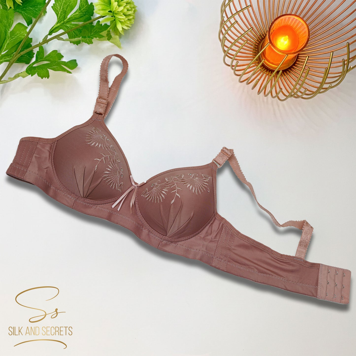 Elegant Embroidered Push-Up Single Padded Non-Wired Bra