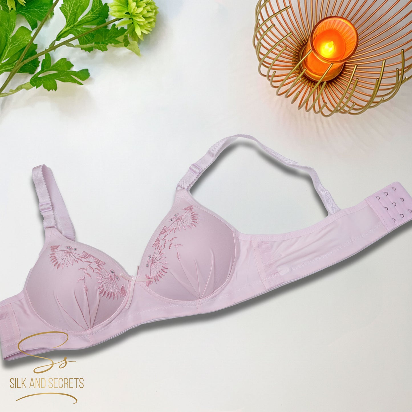 Elegant Embroidered Push-Up Single Padded Non-Wired Bra
