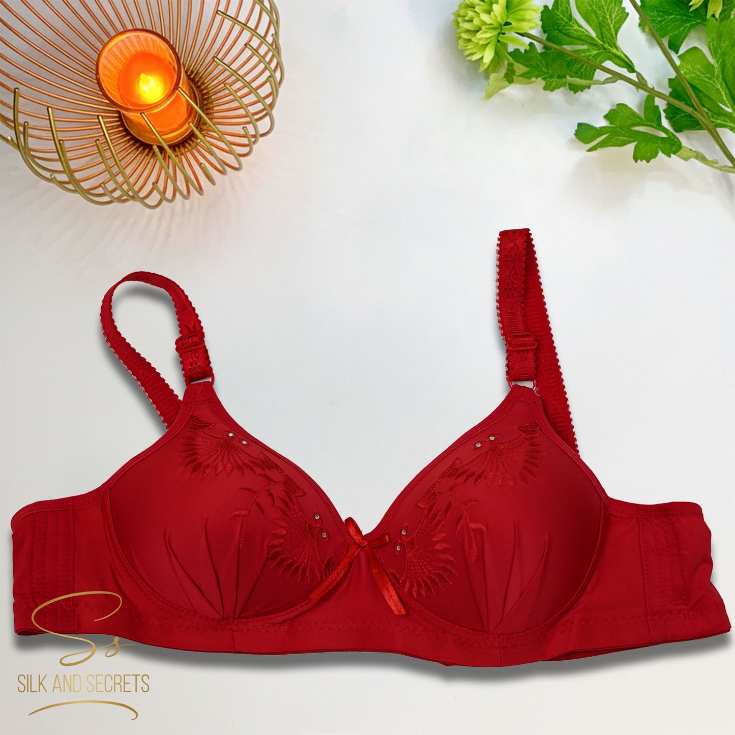 Elegant Embroidered Push-Up Single Padded Non-Wired Bra