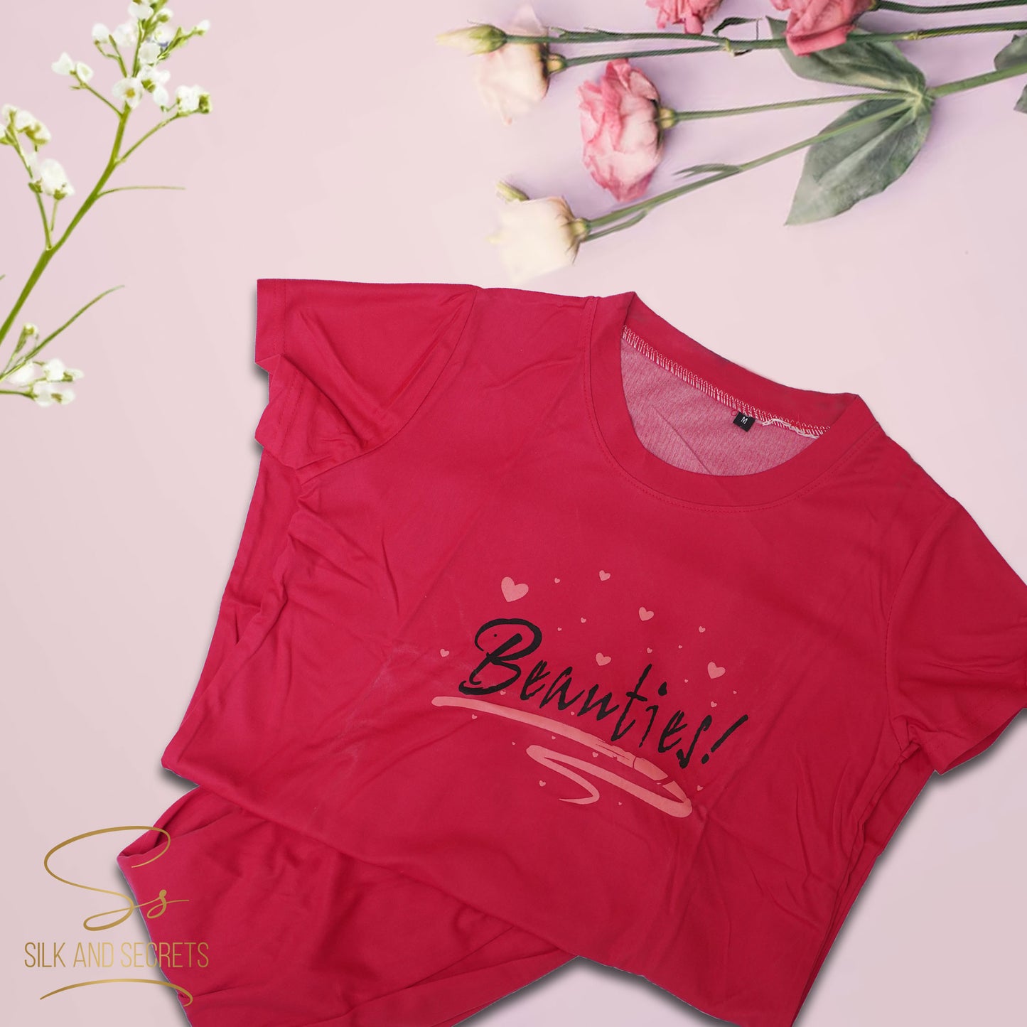 Pink Beauties Nightwear T-Shirt & Trouser Set