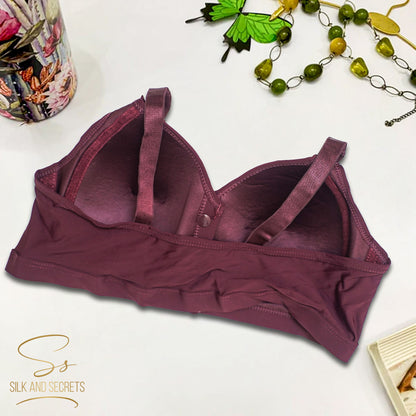 Front-Open Bra with Three-Button Closure