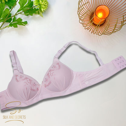 Elegant Embroidered Push-Up Single Padded Non-Wired Bra